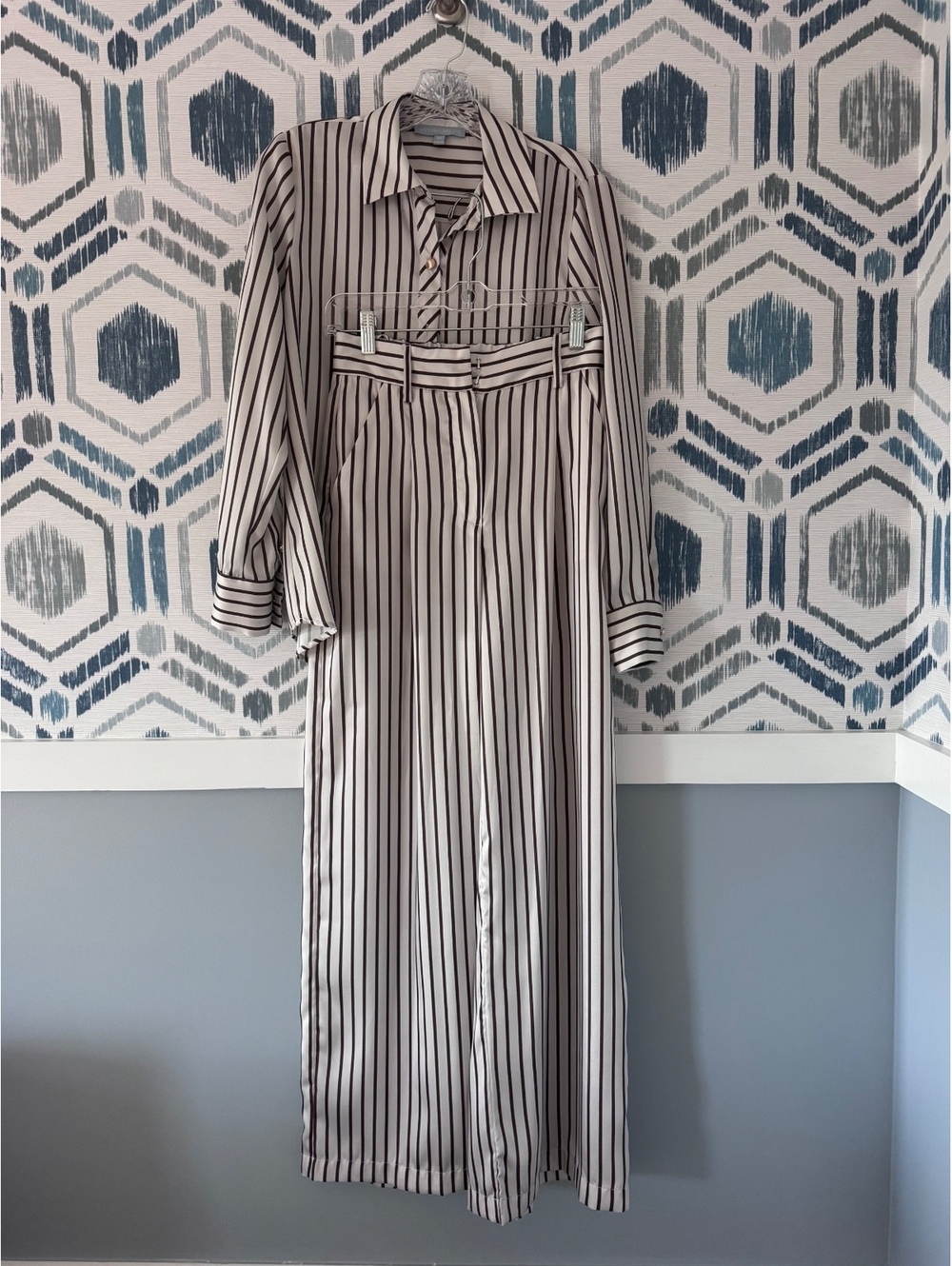 Antonio Melani x Amanda Jones Vaughan Striped Satin Set